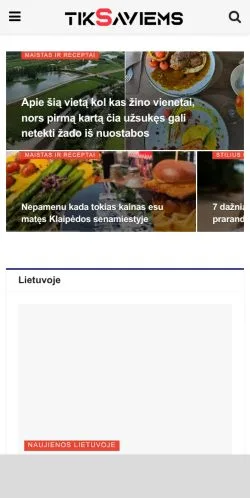 스폰서 기사용 리투아니아 매체 Karščiausios Naujienos Šiandien 사이트 미리보기