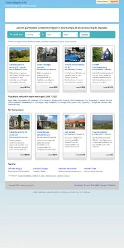 Podgląd witryny Vakantieplek, medium z kraju Holandia do artykułów sponsorowanych