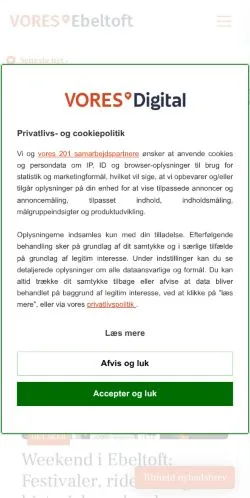 Anteprima del sito VORES Ebeltoft, media di Danimarca per articoli sponsorizzati