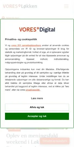 Podgląd witryny VORES Løkken, medium z kraju Dania do artykułów sponsorowanych