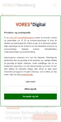 Podgląd witryny VORES Nordborg, medium z kraju Dania do artykułów sponsorowanych