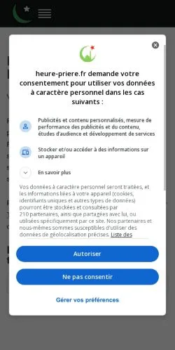 Anteprima del sito Heure De Prière, media di Francia per articoli sponsorizzati