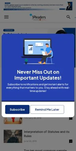 Anteprima del sito iPleaders Blog, media di India per articoli sponsorizzati