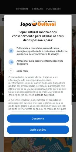 Anteprima del sito Sopa Cultural, media di Brasile per articoli sponsorizzati