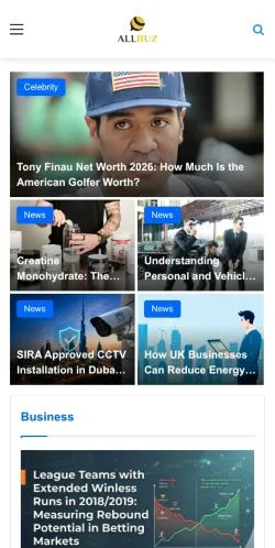 Anteprima del sito Allbuzz, media di Regno Unito per articoli sponsorizzati