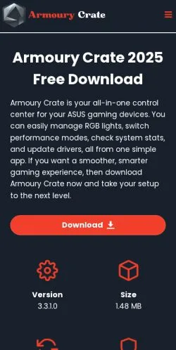 Podgląd witryny Armoury Crate 2025 Free Download, medium z kraju Stany Zjednoczone do artykułów sponsorowanych