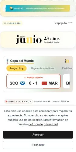 스폰서 기사용 아르헨티나 매체 Diario Junio 사이트 미리보기