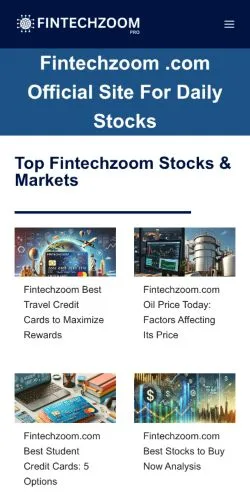 Preview of the FintechZoom website, a media outlet in United States for sponsored articles