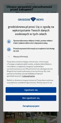 Podgląd witryny Grodzisk News, medium z kraju Polska do artykułów sponsorowanych