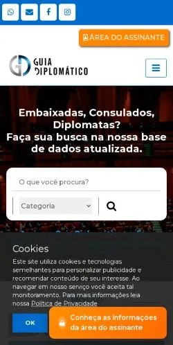 Anteprima del sito Guia Diplomático!, media di Brasile per articoli sponsorizzati