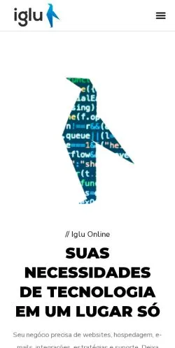 Förhandsvisning av webbplatsen Iglu Online, medium i Brasilien för sponsrade artiklar