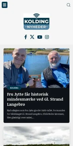 Anteprima del sito Kolding Nyheder, media di Danimarca per articoli sponsorizzati