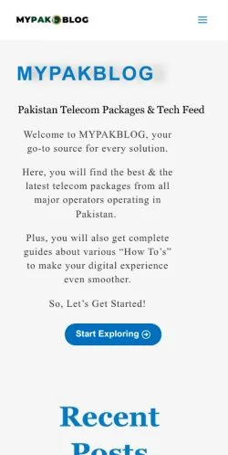 Anteprima del sito MyPakBlog, media di Regno Unito per articoli sponsorizzati