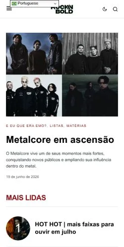 Aperçu du site ROCKNBOLD, média de Brésil pour articles sponsorisés