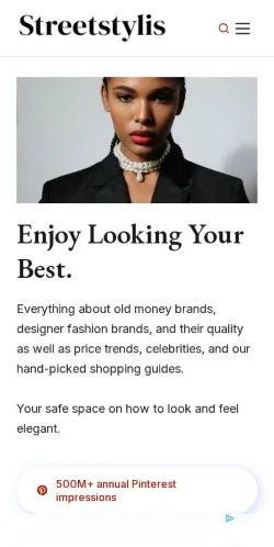 Anteprima del sito Streetstylis, media di Stati Uniti per articoli sponsorizzati