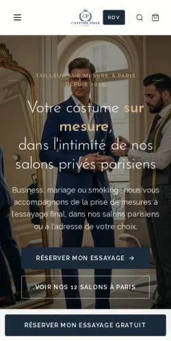 Anteprima del sito Costume Privé Paris, media di Francia per articoli sponsorizzati