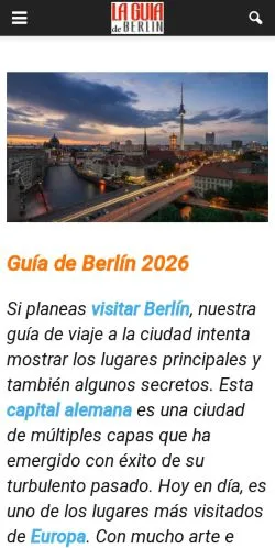 スポンサード記事向けのスペインメディア、Guía de Berlínのサイトプレビュー