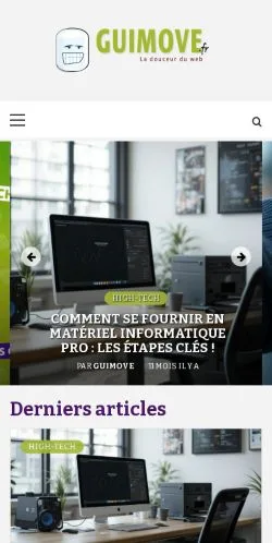 Pré-visualização do site Guimove, meio de França para artigos patrocinados