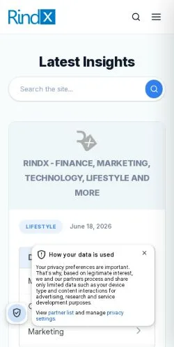 Preview of the Rindx website, a media outlet in United States for sponsored articles