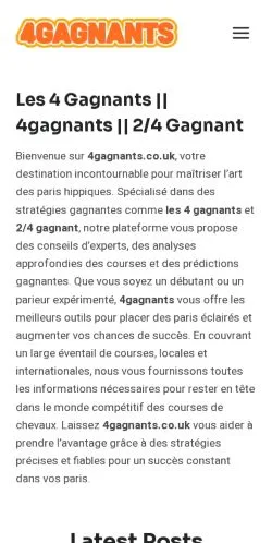 Anteprima del sito 4 Gagnants, media di Regno Unito per articoli sponsorizzati