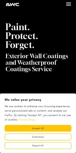 Podgląd witryny allweathercoating, medium z kraju Wielka Brytania do artykułów sponsorowanych