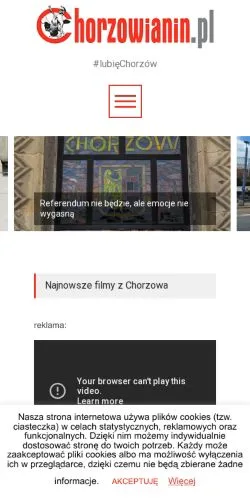 Anteprima del sito Chorzowianin, media di Polonia per articoli sponsorizzati