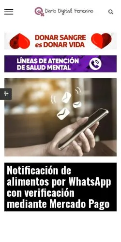 Anteprima del sito Diario Femenino, media di Argentina per articoli sponsorizzati