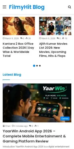 Podgląd witryny FilmyHit Blog, medium z kraju Indie do artykułów sponsorowanych