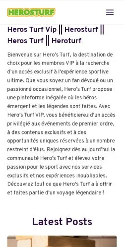 Anteprima del sito Heros Turf, media di Stati Uniti per articoli sponsorizzati