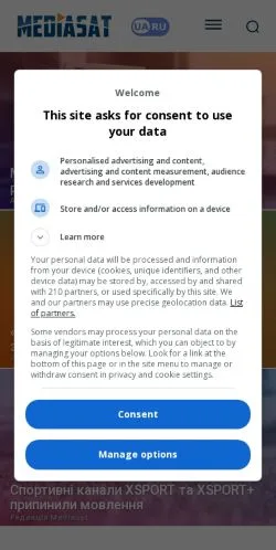 Anteprima del sito Mediasat, media di Russia per articoli sponsorizzati