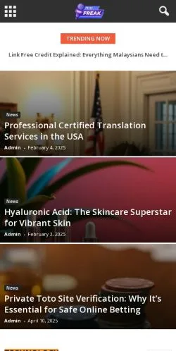 Forhåndsvisning av nettstedet PressFreak, medium fra USA for sponsede artikler