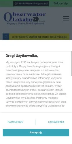 Anteprima del sito Obserwator Lokalny, media di Polonia per articoli sponsorizzati