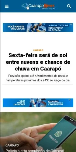 Anteprima del sito Caarapó News, media di Brasile per articoli sponsorizzati