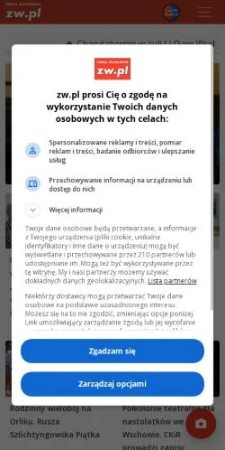 스폰서 기사용 폴란드 매체 Ziemi Wschowskiej 사이트 미리보기