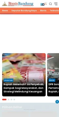 스폰서 기사용 인도네시아 매체 Bisnis Bandung 사이트 미리보기