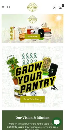 Podgląd witryny Grow Your Pantry, medium z kraju Stany Zjednoczone do artykułów sponsorowanych