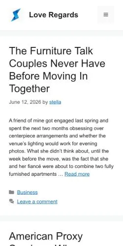 Preview of the Love Regards website, a media outlet in United States for sponsored articles