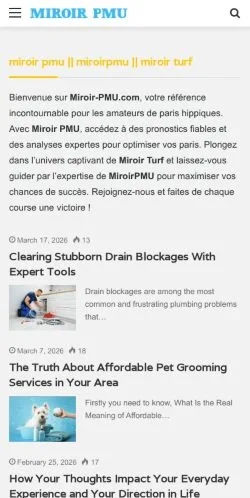Anteprima del sito Miroir PMU, media di Stati Uniti per articoli sponsorizzati