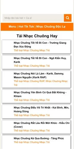 Anteprima del sito Tải Nhạc Chuông, media di Vietnam per articoli sponsorizzati