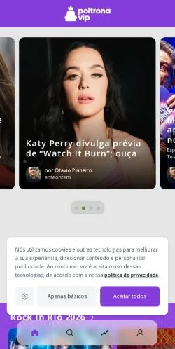 Aperçu du site Poltrona Vip, média de Brésil pour articles sponsorisés