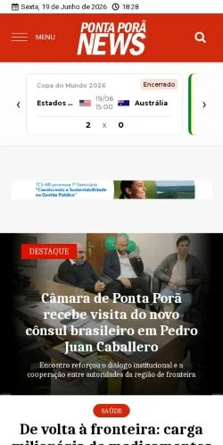Anteprima del sito Ponta Porã News, media di Brasile per articoli sponsorizzati