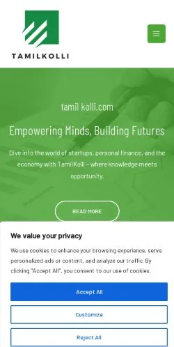 Podgląd witryny Tamilkolli, medium z kraju Stany Zjednoczone do artykułów sponsorowanych