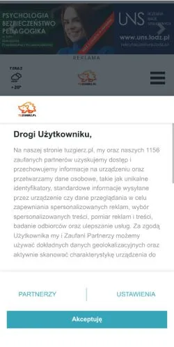 Anteprima del sito TuZgierz, media di Polonia per articoli sponsorizzati