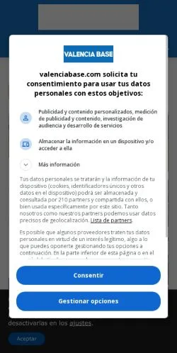 Preview of the Fútbol Base Valencia website, a media outlet in Spain for sponsored articles