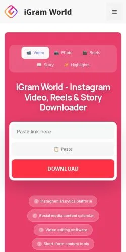 Podgląd witryny iGram World, medium z kraju Indie do artykułów sponsorowanych