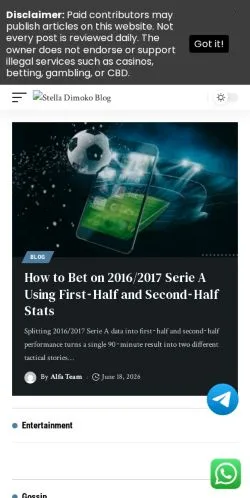Anteprima del sito Stella Dimoko Blog, media di Stati Uniti per articoli sponsorizzati