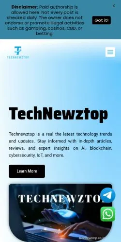 Sponsorlu makaleler için Hindistan medyası TechNewzTop sitesinin önizlemesi