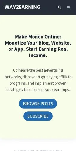 Vorschau der Website Way2earning, Medium aus Vereinigte Staaten für gesponserte Artikel