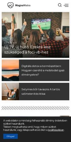 Podgląd witryny Magna Matra, medium z kraju Węgry do artykułów sponsorowanych