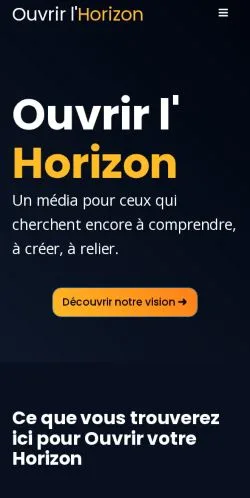 Podgląd witryny Ouvrir L'Horizon, medium z kraju Francja do artykułów sponsorowanych